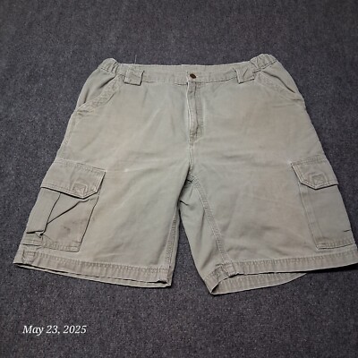 Carhartt Canvas Cargo Shorts Men Size 36 Loden B183 LDN Green WIP 9'' Inseam