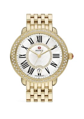 Michele Serein Diamond Gold Tone Mother Of Pearl Face  display picture 2