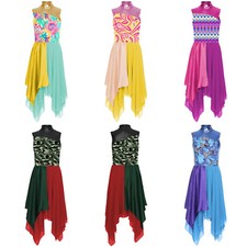 Womens Dancewear Dance Dress Liturgical Praisewear Chiffon Worship Church Hem