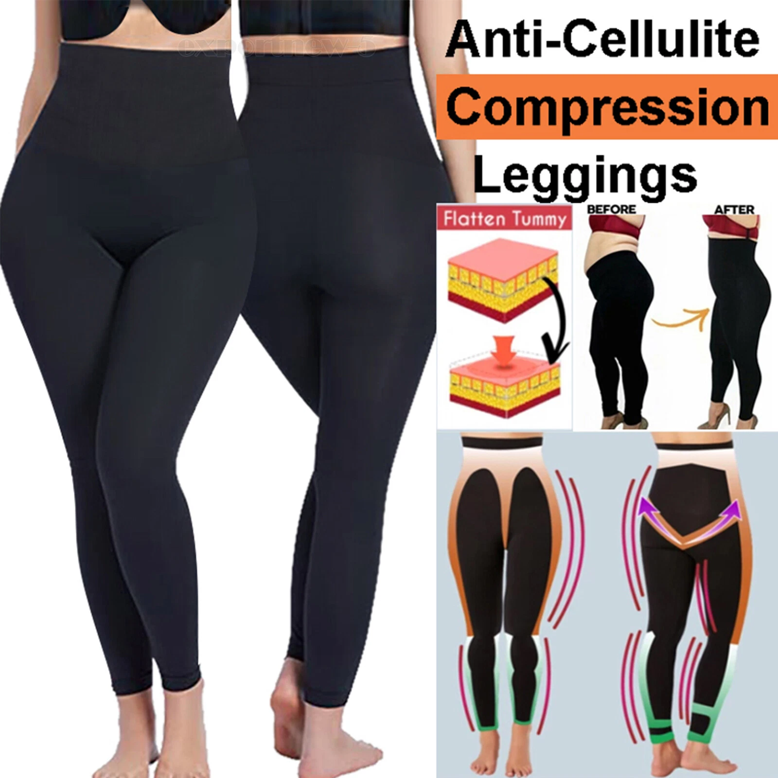 Slimming High Waist Compression Leggings Anti Cellulite Body Shaper Pants