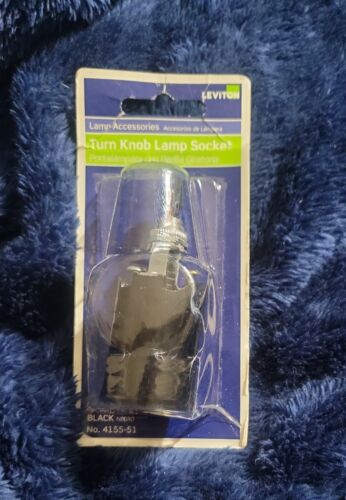 Leviton CD-C20-04155-11A Turn Knob Lamp Socket Black no. 4155-51 Free Shipping! - Afbeelding 1 van 2