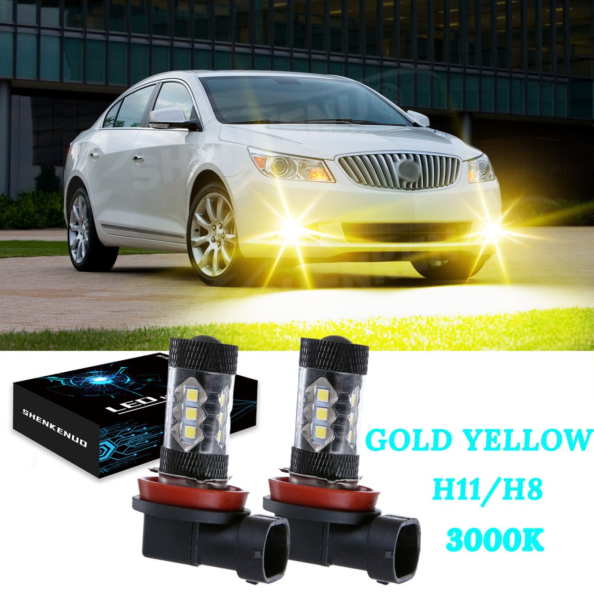 H11/ H16 LED Fog Light Bulbs For Buick LaCrosse 2014 2015 2016