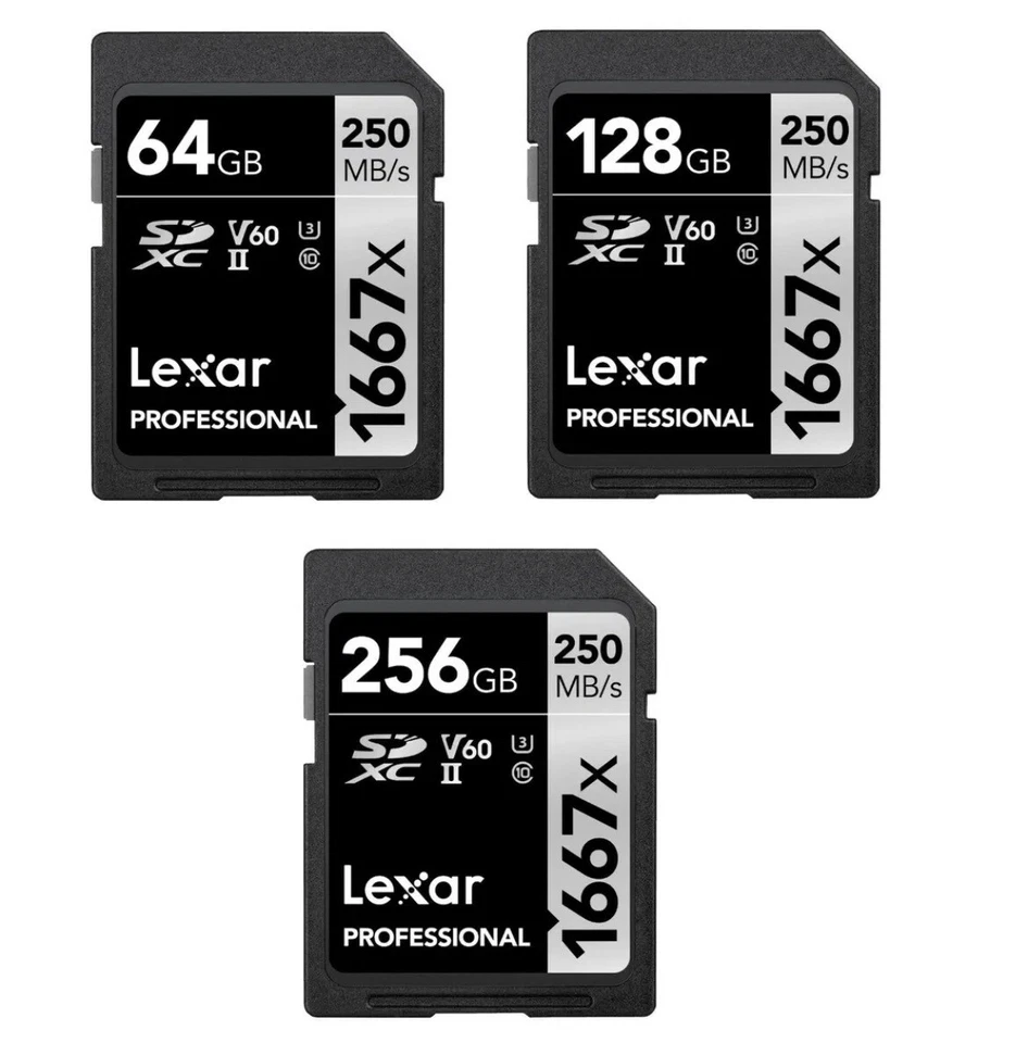 Lexar Professional SD 1667x Memory Card SDXC 64 128 256 GB Class 10 - Image 2 of 4