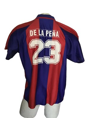 Barcelona Football Shirt De La Pena #23 Jersey Size L Vintage