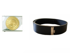 Lederkoppel Zunftgürtel LEDERGÜRTEL schwarz 80-130 cm + Koppelschloß Gerüstbau