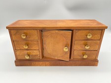 SCHMUCK SCHRÄNKCHEN SCHATULLE BOX HOLZ ANTIK TEAK FURNIER VINTAGE