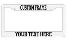 White License Plate Frame Custom Text Auto Accessory Novelty Personalize