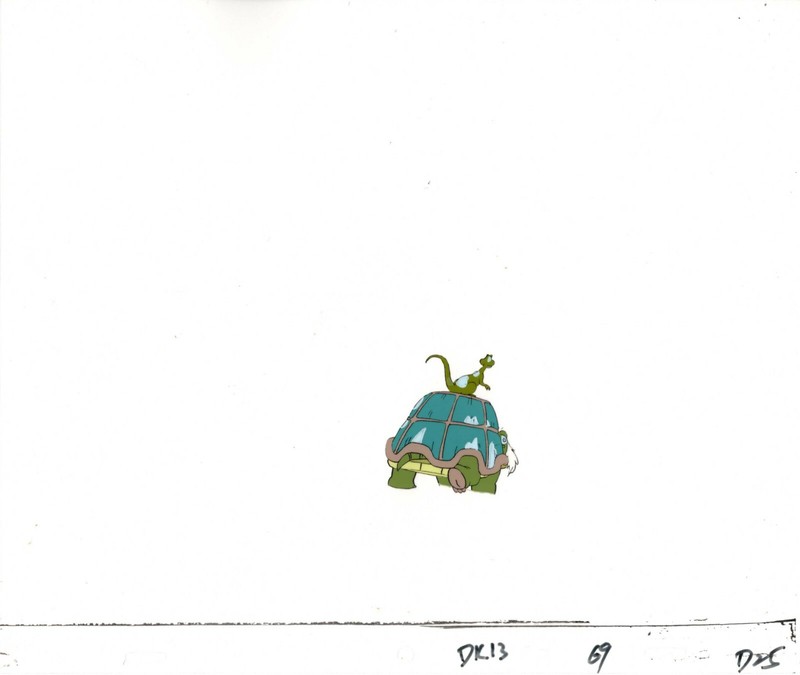 Dink the Little Dinosaur animation cell and drawing from Ruby Spears 25