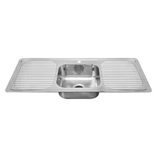 Naiture Drop-In Stainless Steel Kitchen Sink, Single Bowl with Double Drainboard