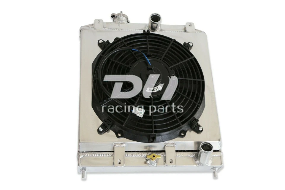 Radiador de aluminio + cubierta y ventilador de 12" para Honda Civic del Sol Acura Integra 1992-2001 Foto 4 de 4