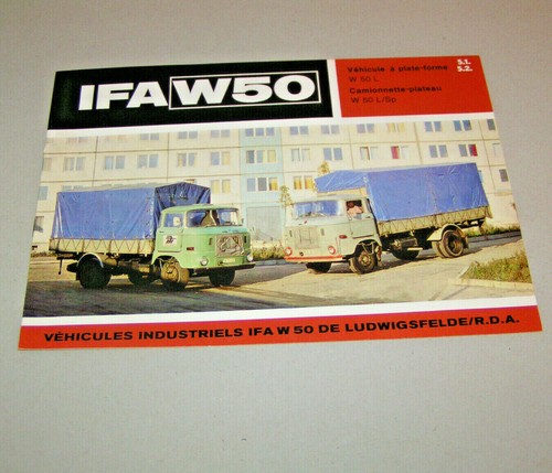 Brochure DDR Truck IFA W 50 L / W 50 L/Sp - Flatbed Vehicle With Tarpaulin
