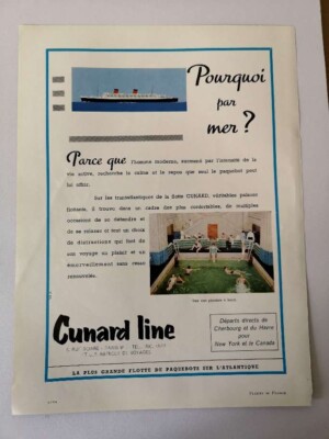 Publicité Vintage Magazine 1966 – Croisières Paquet, Paquebot, Originale Rétro, Dimensions 21x28cm, Bon état, France
