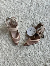 Fendi Colibri Pink Mesh Heels Size 37 Logo Pointed Toe