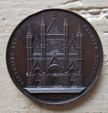Medaglia Gregorio XVI Duomo di Orvieto in bronzo Anno 1842 qFdc