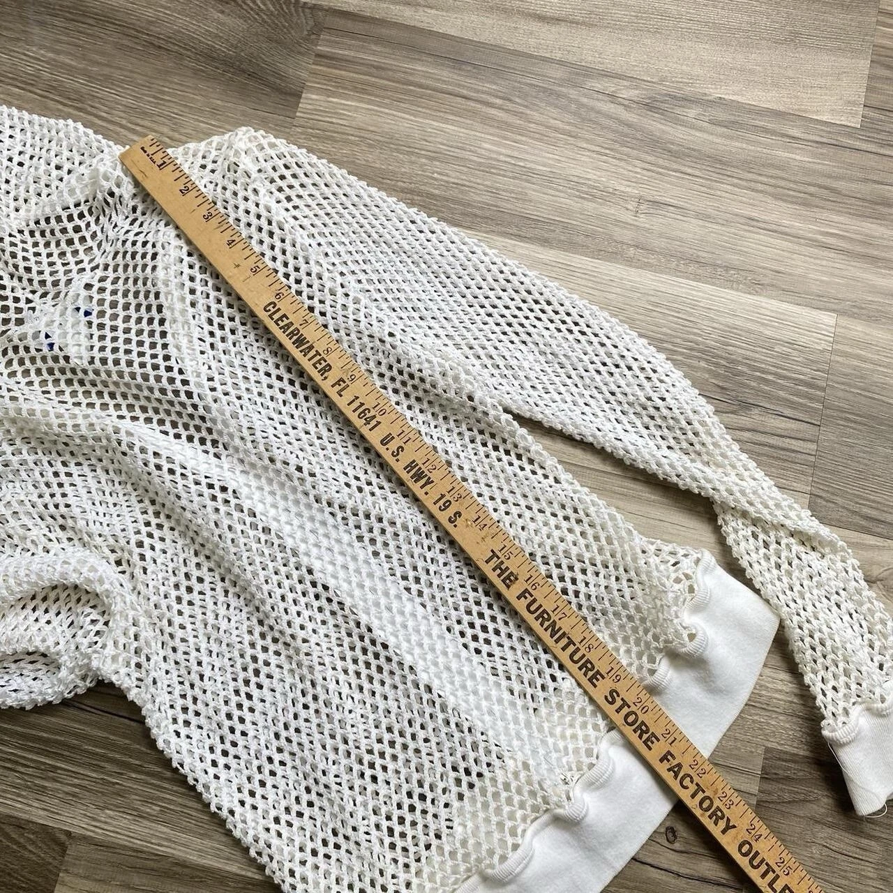 OFF WHITE Felpa con cappuccio vintage anni '90 in rete See Thru cotone zipup donna grande anni '90