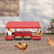 4-grid Chicken Nesting Box Chicken Eggs Laying Box with Egg Collection Red