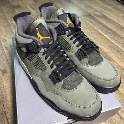 Undefeated x Nike Air Jordan 4 Retro 2025 Olive Green Orange Mens Size 13
