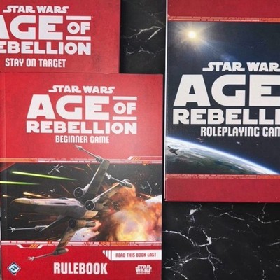 Star Wars Age of Rebellion RPG Bundle Lot Of 3 - Core Book + Beginner + Target