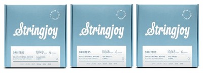 Stringjoy OR1048 Orbiters Coated Balanced Electric Guitar Strings 10-48 (3-Pack)