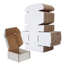 RLAVBL 4x4x2 Shipping Boxes Set of 100, White Small Corrugated Cardboard Box, Ma