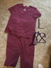 Two Wine Colored Scrub Sets