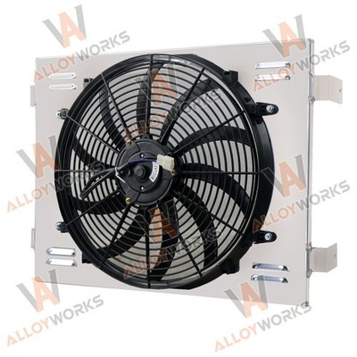 Radiator Shroud&Fan For 1955-1957 56 Chevy Bel-Air Nomad V8 Engine Aluminum