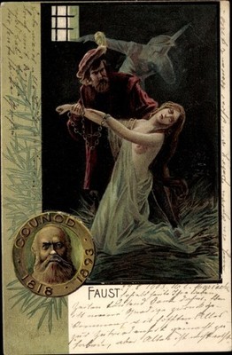 Präge Künstler Ak Charles François Gounod, Faust, Erotik - 10822598