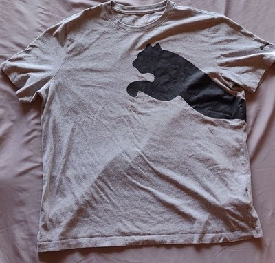 Puma Men's Oversized Logo T-Shirt Grey XL