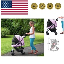 No-Zip Happy Trails Pet Stroller for Cats/Dogs, Zipperless Entry, Easy Fold w...