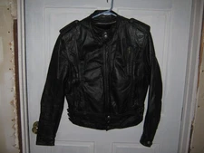 Vintage Bermans Leather Jacket Mens 40  Black Motorcycle Biker Mens Thriller 80s