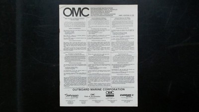OMC Propeller Steering Installation Guide 397026 1985 Johnson Evinrude