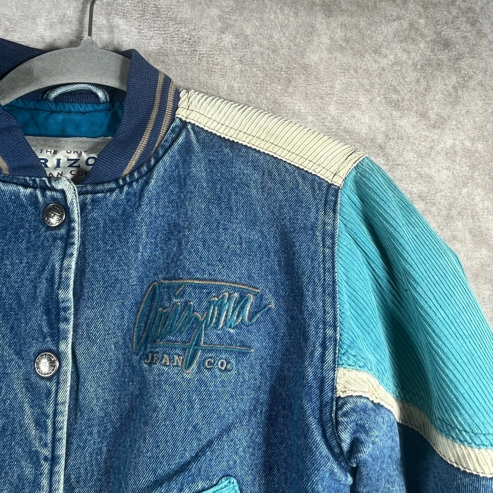Chaqueta Arizona Vintage Niños 6X Azul Denim Acolchada Frente Forrada Años 80 90 Y2K Foto 2 de 4