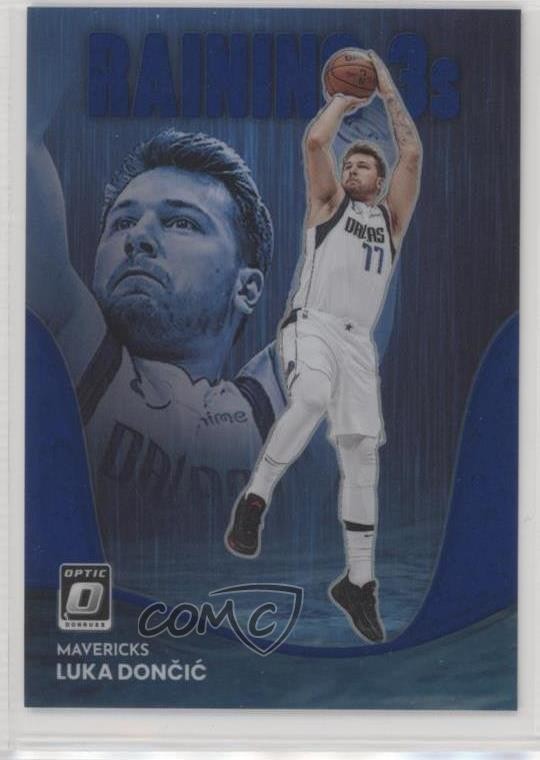 2022 Panini Donruss Optic Raining 3s Blue Prizm 30/49 Luka Doncic Dončić #7 0hl