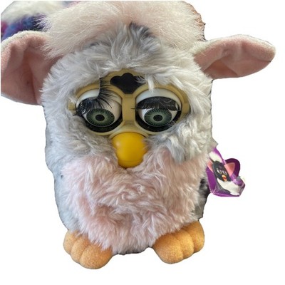 FURBY 1998 ~ Fully Working ~ Tiger Electronics Pink/ Gray with Black Spots dusty