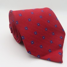 Brooks Brothers Makers Tie Silk Red Blue Herringbone 3.5" Wide 59" Long USA