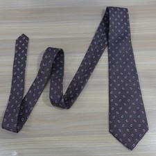 MARIO VALENTINO Neck Tie Mens Brown Taupe Teardrop Paisley Silk Designer Luxury