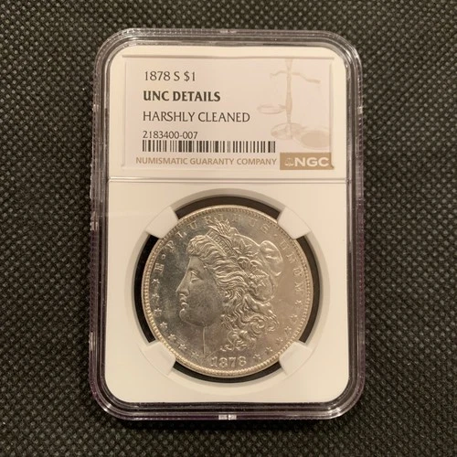 1878-S U.S. MORGAN SILVER DOLLAR - UNC DETAILS - NGC GRADED!
