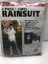 Boulder Creek Clear vinyl - Three Piece Rain Suit Large- Detachable Hood