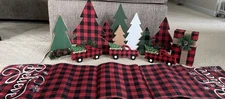Buffalo Plaid Christmas Trees Runner Decor