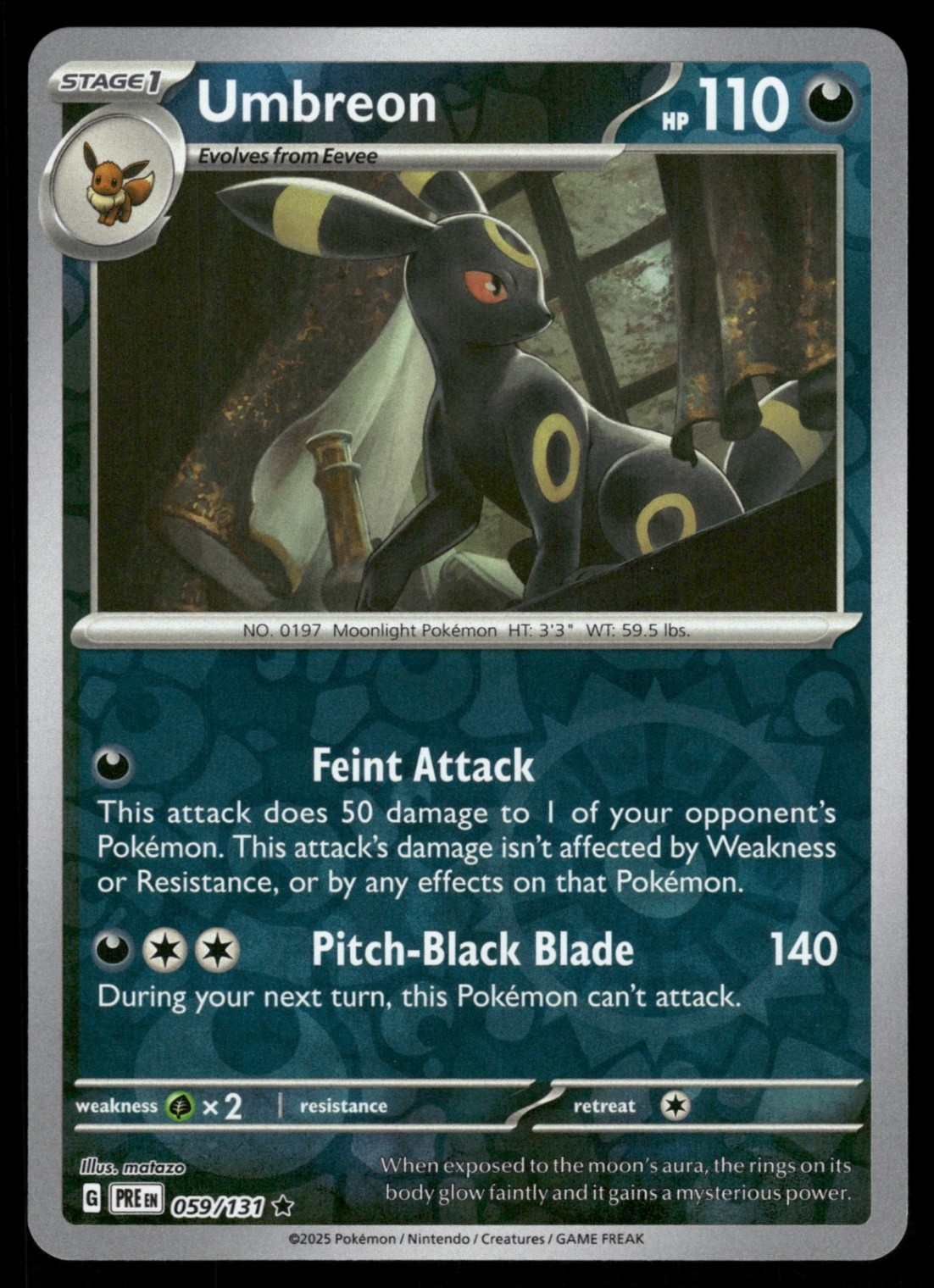 Umbreon 059/131 PRE SV: Prismatic Evolutions Reverse Holo NM