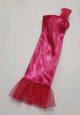 BARBIE DRESS PINK METALLIC COCKTAIL SINGLE SLEEVE FASHION CUTE DOLL CLOTHES
