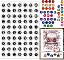 GLOBLELAND Typewriter Alphabet Clear Stamps English Letter Number Silicone Clear