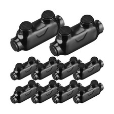 10 Pcs Multi Cable Connectors, Black Vinyl Coated Wire Insulated Splicers wit...
