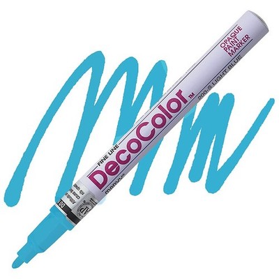 DecoColor, Paint Marker, Light Blue Ink, Fine Point, Permanent, Oil, Opaque