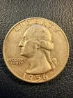 1956 Washington Quarter, 90% Silver, Circulated, Pre-1965 Silver