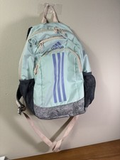 Adidas Backpack Teel/Purple 3 Stripe School Sports Book Bag Padded Straps
