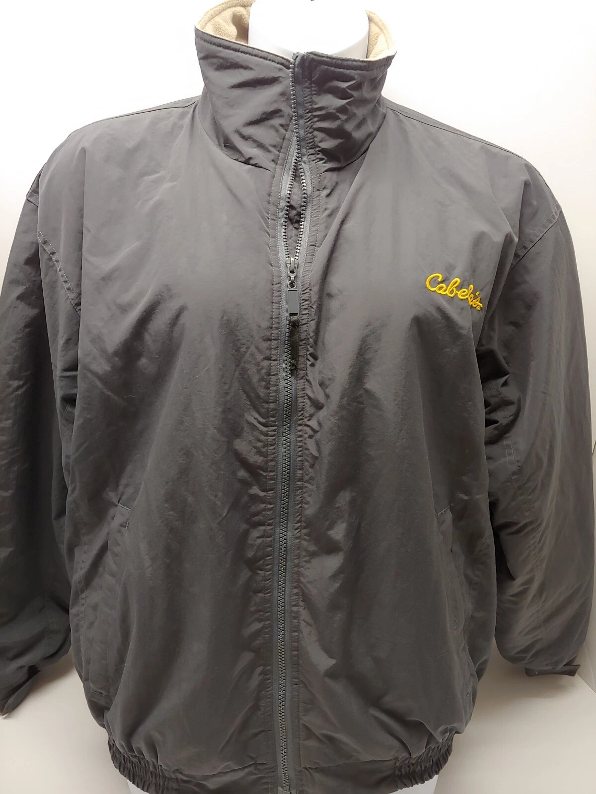 Men's Jacket Stillwater Supply Cabela's Fleece Lined Waterproof Large Charcoal