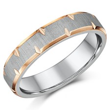 5 mm Band IP Roségold Kante Titan Ehering zweifarbig