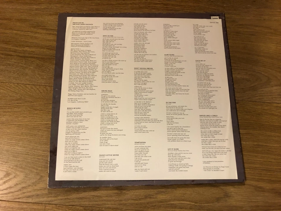 HURRICANE Slave To The Thrill LP Vinyl 1990 UK 1st Press Doug Aldrich Whitesnake - Image 4 of 4