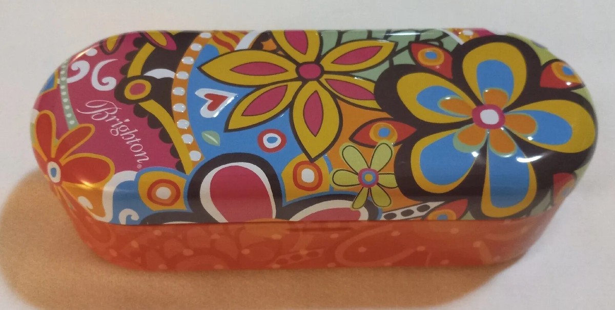 BRIGHTON EMPTY SUNGLASSES CASE EMBOSSED COLORFUL FLORAL | eBay